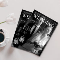 Black and white QR code magazine cover wedding