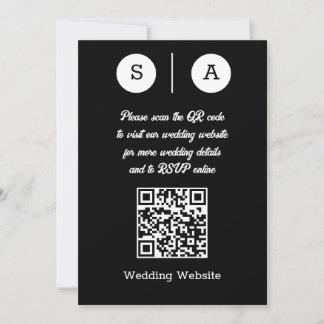 Black and White QR Code, Simple and Chic Invitation