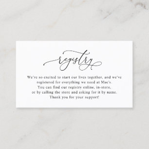 Black and White QR Code Wedding Registry Cards