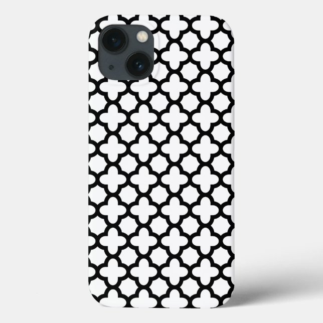 Black and White Quatrefoil Case-Mate iPhone Case (Back)