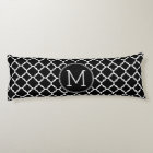 Black and White Quatrefoil Pattern Custom Monogram