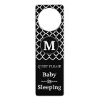 Black and White Quatrefoil Pattern Custom Monogram