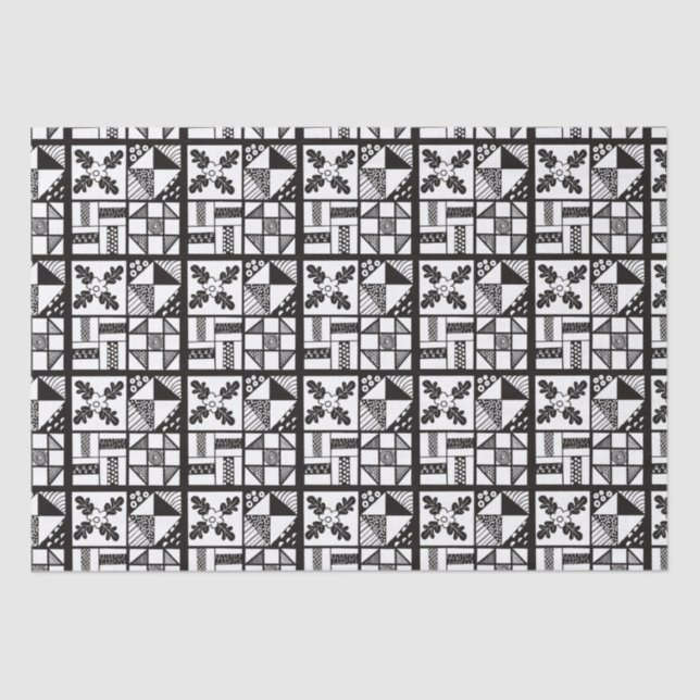 Black and White Quilting Tissue Paper (Front)