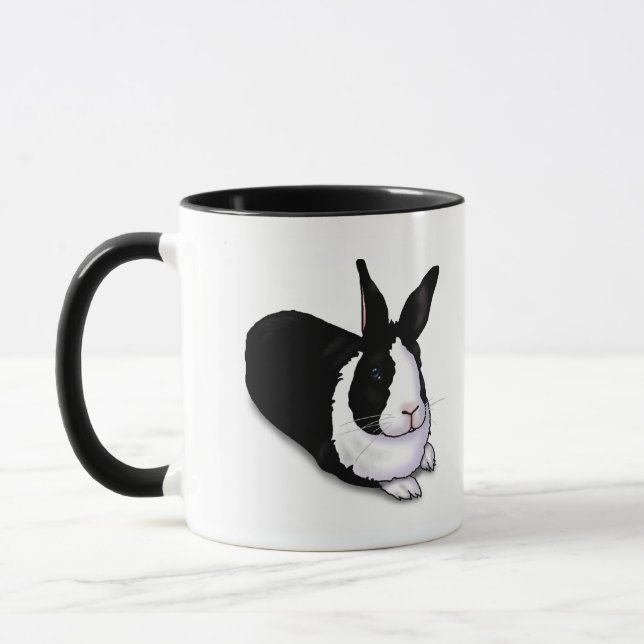 Black and White Rabbit Mug (Left)