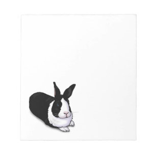 Black and white rabbit notepad