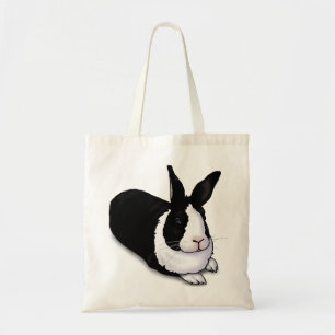 Black and White Rabbit Tote Bag