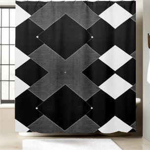 Black and White Race Pattern Shower Curtain