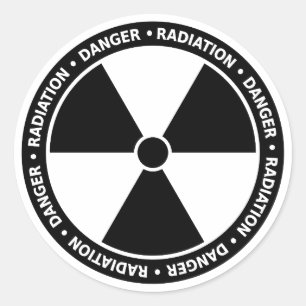 Black and White Radiation Symbol Sticker