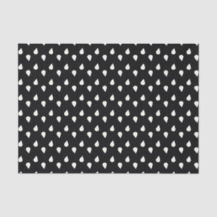Black and White Raindrops Tissue Paper