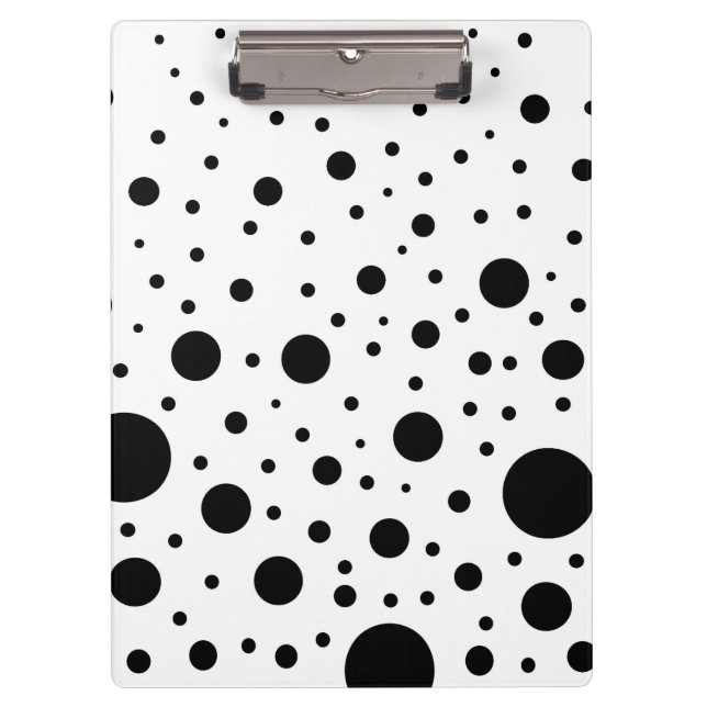 Black and White Random Dots Clipboard (Front)
