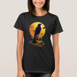 Black And White Raven Crow Skull Emo Punk Gothic B T-Shirt