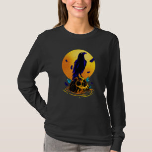 Black And White Raven Crow Skull Emo Punk Gothic B T-Shirt