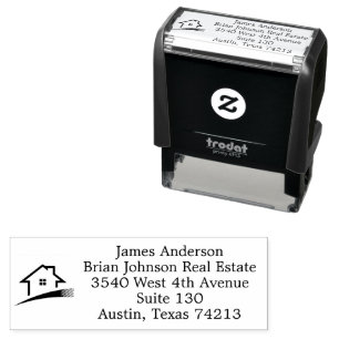 Black And White Real Estate Agent Business Self-inking Stamp