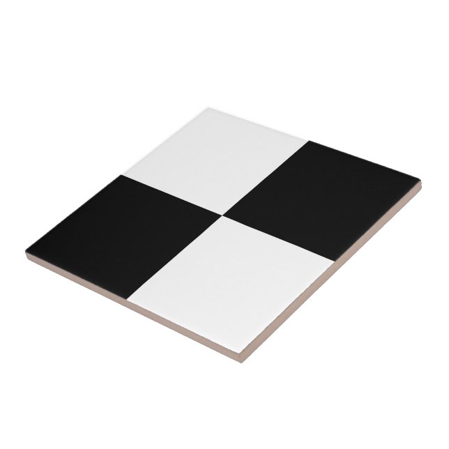 Black and White Rectangles Ceramic Tile (Side)