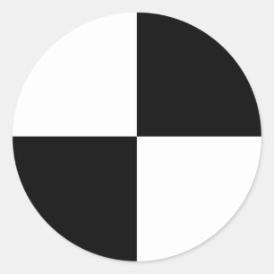 Black and White Rectangles Classic Round Sticker