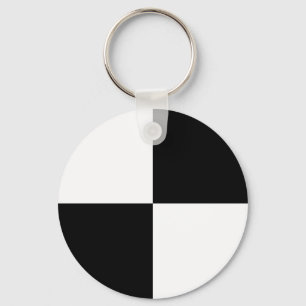 Black and White Rectangles Key Ring