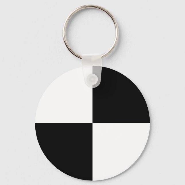 Black and White Rectangles Key Ring (Front)