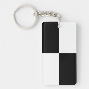 Black and White Rectangles Key Ring