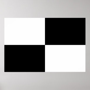 Black and White Rectangles Poster