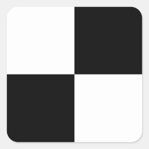 Black and White Rectangles Square Sticker