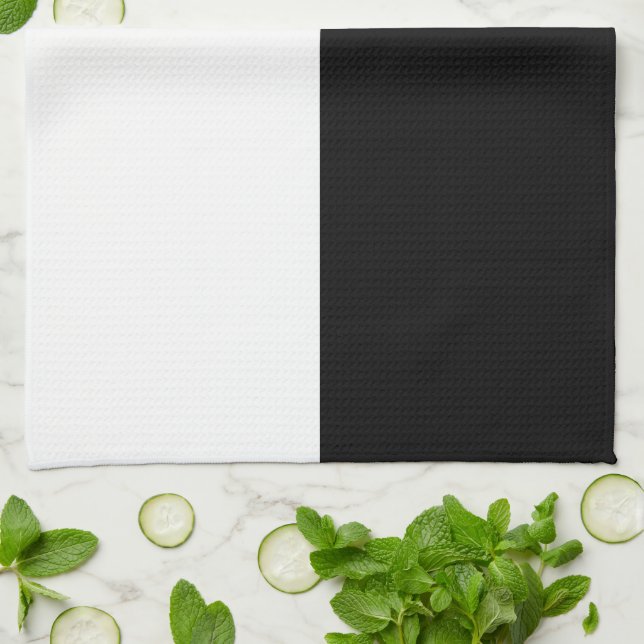 Black and White Rectangles Tea Towel (Folded)