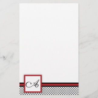 Black and white,red polks dots Stationary Stationery