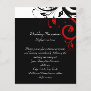 Black and White Red Reverse Swirl Reception Flyer