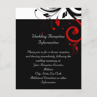 Black and White Red Reverse Swirl Reception Flyer