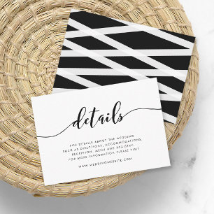 Black and White Relax Script Details Enclosure Card