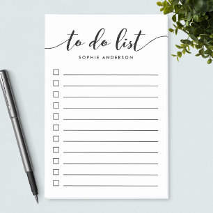 Black and White Relax Script To Do List Post-it Notes