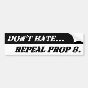 Black and White Repeal 8 Bumper Sticker