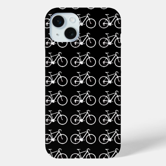 Black and White Repeated Bicycles  Case-Mate iPhone Case (Back)