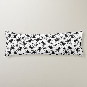 Black And White Repeating Motif   Spider Pattern Body Cushion