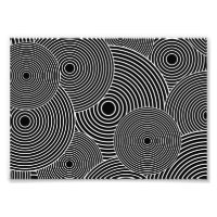 Black and White Retro Circles Pattern