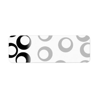 Black and White Retro Circles Pattern. Return Address Label