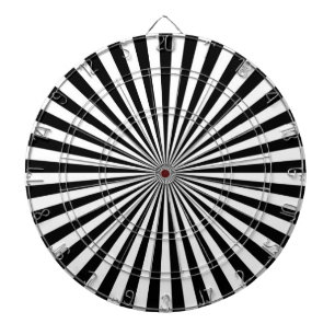 Black and white retro funky sun stripes dartboard
