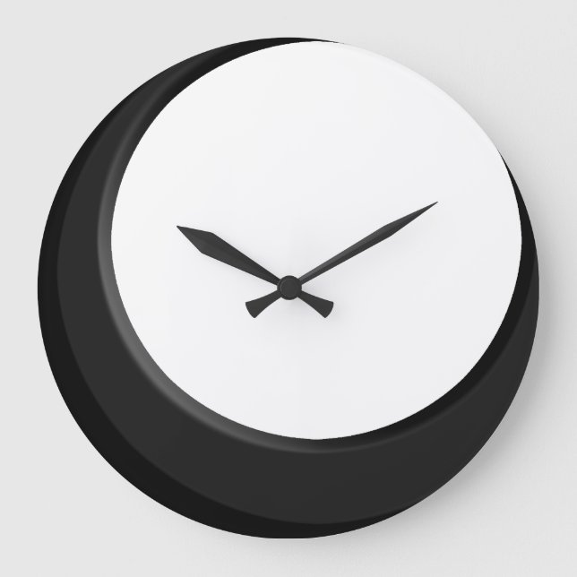 Black and White Retro Modern Kitchen Wall Clock (Front)