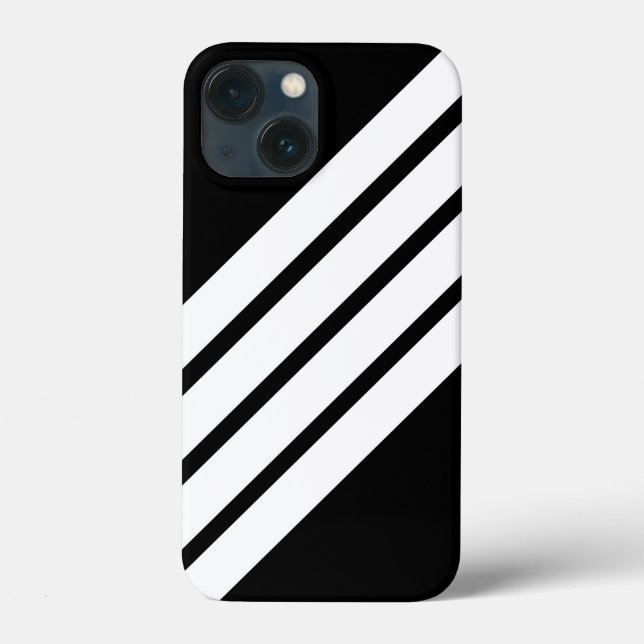 Black and White Retro Striped Stripes Case-Mate iPhone Case (Back)
