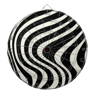 Black and white retro style waves dartboard