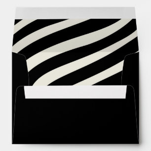 Black and white retro style waves envelope