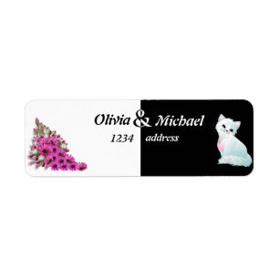 Black and white return address label