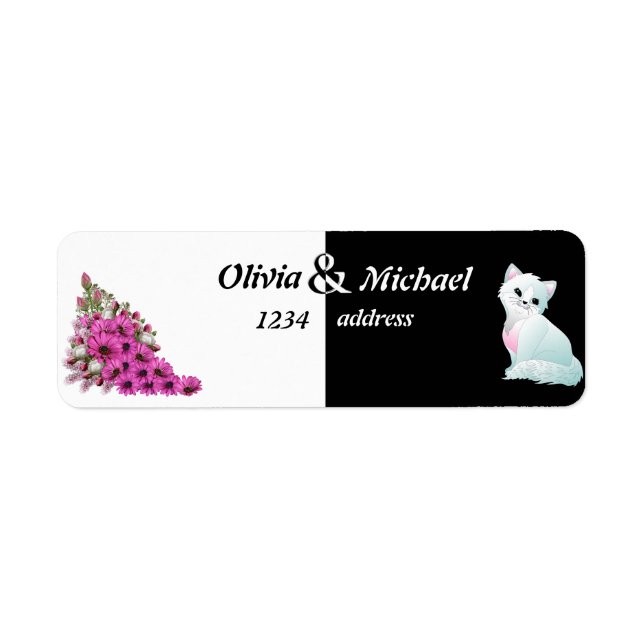 Black and white return address label (Front)