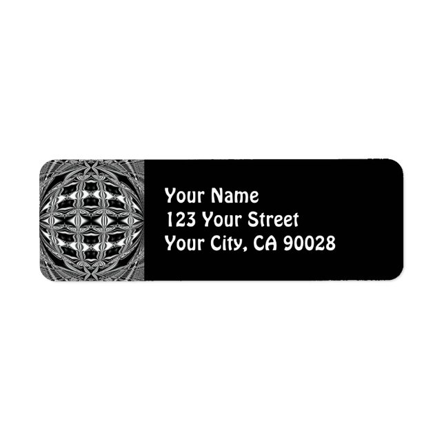 black and white return address label (Front)