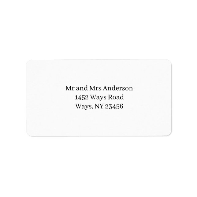 Black and White  return Address Label (Front)