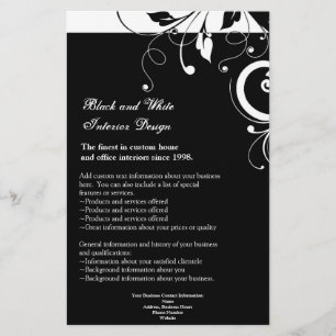 Black and White Reverse Swirl Flyer or Program