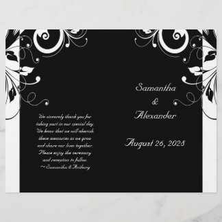 Black and White Reverse Swirl Foldable Program