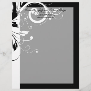Black and White Reverse Swirl Letterhead