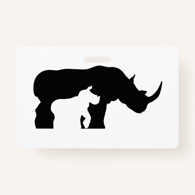 Black and White Rhino ID Badge (Front)