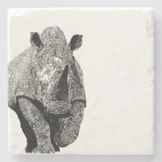 Black and white Rhino Stone Coaster