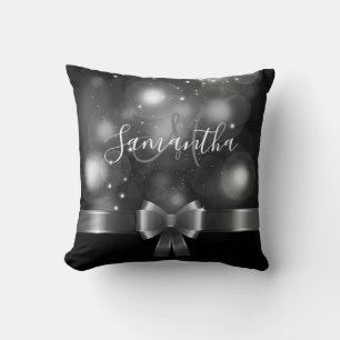 Black and White Ribbon Cushion
